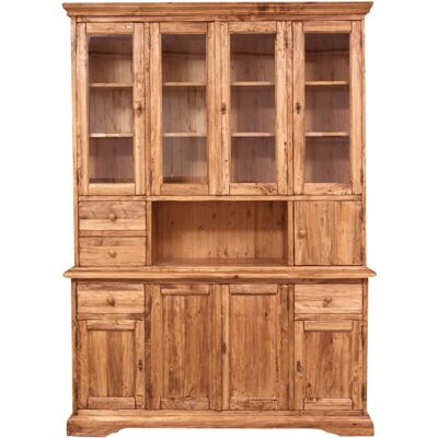 BISCOTTINI Vitrina Country De Madera Maciza De Tilo Acabado Con Efecto Natural 156x50x200 Cm BISCOTTINI Vitrina Country De Madera Maciza De Tilo Acabado Con Efecto Natural 156x50x200 Cm