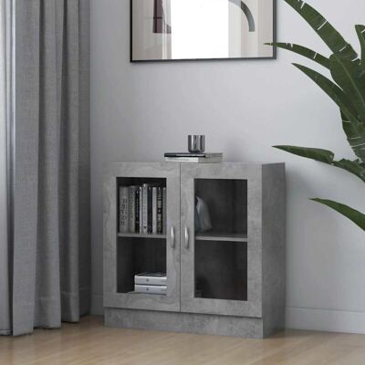 Vitrina De Madera Contrachapada Gris Hormigón 82,5x30,5x80 Cm Vidaxl Vitrina De Madera Contrachapada Gris Hormigón 82,5x30,5x80 Cm Vidaxl