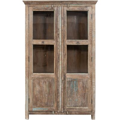 BISCOTTINI Vitrina De Madera Maciza Reciclada Con Acabado Envejecido BISCOTTINI Vitrina De Madera Maciza Reciclada Con Acabado Envejecido
