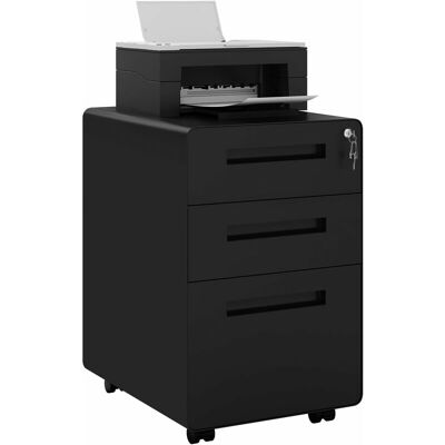 Gabinete De Cajones . 3 Cajones. Llaves De Ruedas. Negro - Woltu Gabinete De Cajones . 3 Cajones. Llaves De Ruedas. Negro - Woltu
