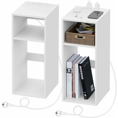 Woltu - 2x Mesita De Noche Con Puertos Usb Y Tomas De Corriente, Mesita De Noche Multifuncional Para Salón Y Dormitorio, Con 2 Compartimentos Abiertos Woltu - 2x Mesita De Noche Con Puertos Usb Y Tomas De Corriente, Mesita De Noche Multifuncional Para Salón Y Dormitorio, Con 2 Compartimentos Abiertos