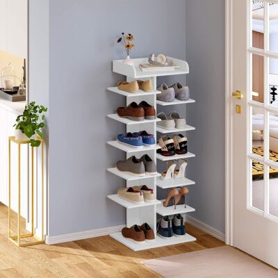 Woltu Zapatero Estanteria De 12 Niveles Zapatero Estrecho Para Entrada Recibidor Armario Zapatero Alto De Madera Blanco Woltu Zapatero Estanteria De 12 Niveles Zapatero Estrecho Para Entrada Recibidor Armario Zapatero Alto De Madera Blanco