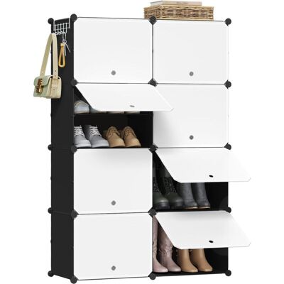 Woltu - Zapatero Modular De 8 Compartimentos, 32 Pares De Zapatos, Ahorra Espacio, Blanco Woltu - Zapatero Modular De 8 Compartimentos, 32 Pares De Zapatos, Ahorra Espacio, Blanco