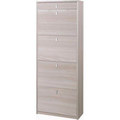 Zapatero SARMOG - 4 Puertas con Cajón - Olmo Claro - 63x29x164 cm Zapatero SARMOG - 4 Puertas con Cajón - Olmo Claro - 63x29x164 cm