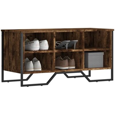 vidaXL Zapatero de Roble Ahumado - Mueble para Zapatos vidaXL Zapatero de Roble Ahumado - Mueble para Zapatos