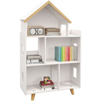 Estantería Para Juguetes Para Niños Organizador Infantil De 3 Niveles Con 1 Techo Carga 50 Kg Para Sala De Juegos Habitación 65x25x108,5cm - Zonekiz Estantería Para Juguetes Para Niños Organizador Infantil De 3 Niveles Con 1 Techo Carga 50 Kg Para Sala De Juegos Habitación 65x25x108,5cm - Zonekiz
