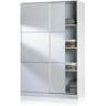 Duehome - Armario puertas correderas Top Blanco Brillo 120cm (ancho) x 200cm (alto) - Blanco Brillo