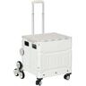 HOMCOM Carrito de la compra carrito para supermercado con 2 ruedas para subir escaleras ángulo y longitud de mango ajustable capacidad 35L 48x43x95 cm