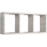 SANITEC Estante rectangular de pared 3 compartimentos mod. Tristano Roble gris