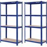 SONGMICS Juego de 2 Estantería metálica para almacenar de pie 4 Estantes 520kg, 160 x 80 x 40cm - Azul