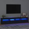 Vidaxl - Mueble de tv con luces led Negro 210x35x40 cm Negro