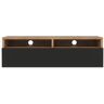 Rednaw - Mueble tv con cajón - Roble Wotan / Negro brillo - 100 cm - Selsey