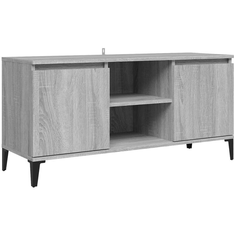 VIDAXL Mueble de tv con patas de metal gris Sonoma 103,5x35x50 cm Vidaxl Gris