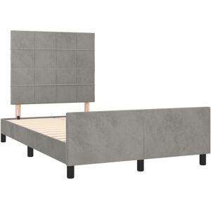 vidaxl estructura de cama con cabecero - 120x190cm - Gris claro vidaxl estructura de cama con cabecero - 120x190cm - Gris claro