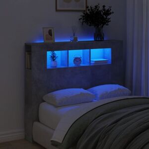Cabecero Led Madera Ingeniería Gris Hormigón 120x18,5x103,5 Cm Vidaxl Cabecero Led Madera Ingeniería Gris Hormigón 120x18,5x103,5 Cm Vidaxl
