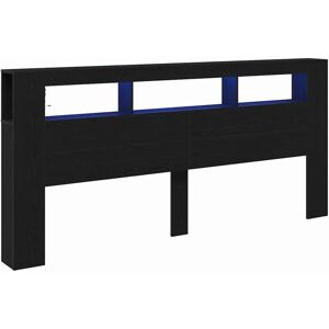 Cabecero de Madera Negra con Luces LED Vidaxl - Cabecero Cabecero de Madera Negra con Luces LED Vidaxl - Cabecero