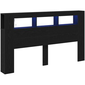 Cabecera de Roble Negro con Luces LED 180x18,5x103,5 cm Vidaxl Cabecera de Roble Negro con Luces LED 180x18,5x103,5 cm Vidaxl