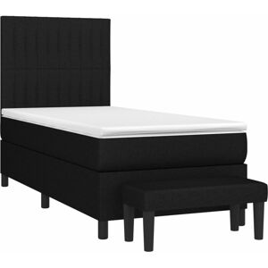 Vidaxl - Cama Box Spring Con Colchón Tela Negro 90x190 Cm Vidaxl - Cama Box Spring Con Colchón Tela Negro 90x190 Cm