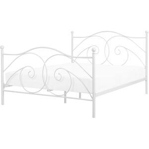 Cama de Metal Blanca King Size - DINARD - Muebles para Dormitorio Cama de Metal Blanca King Size - DINARD - Muebles para Dormitorio