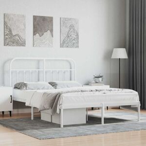 Marco de cama de metal blanco 135x190 cm - Tipo de cama Marco de cama de metal blanco 135x190 cm - Tipo de cama