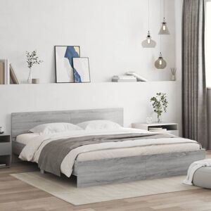 Estructura De Cama Con Cabecero Gris Sonoma 180x200 Cm Vidaxl Estructura De Cama Con Cabecero Gris Sonoma 180x200 Cm Vidaxl