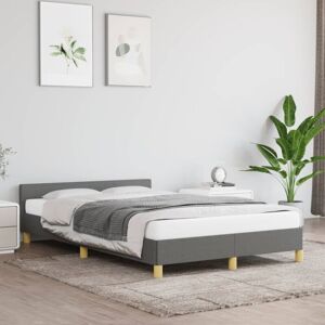Estructura De Cama Sin Colchón Tela Gris Oscuro 120x190 Cm Vidaxl Estructura De Cama Sin Colchón Tela Gris Oscuro 120x190 Cm Vidaxl