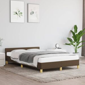 Estructura De Cama Sin Colchón Tela Marrón Oscuro 120x190 Cm Vidaxl Estructura De Cama Sin Colchón Tela Marrón Oscuro 120x190 Cm Vidaxl