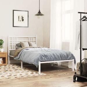 Estructura Cama Sin Colchón Con Cabecero Metal Blanco 100x190cm Vidaxl Estructura Cama Sin Colchón Con Cabecero Metal Blanco 100x190cm Vidaxl