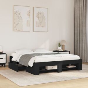 Estructura De Cama Madera De Ingeniería Negra 150x200 Cm Vidaxl Estructura De Cama Madera De Ingeniería Negra 150x200 Cm Vidaxl