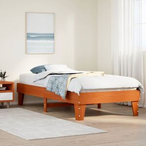 Estructura De Cama Sin Colchón Madera Maciza Marrón 75x190 Cm Vidaxl Estructura De Cama Sin Colchón Madera Maciza Marrón 75x190 Cm Vidaxl