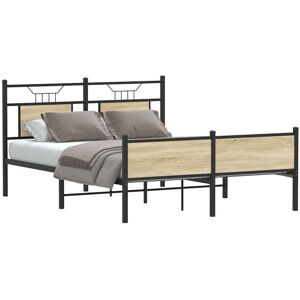 Vidaxl - Estructura De Cama Sin Colchón Madera Roble Sonoma 150x200 Cm Vidaxl - Estructura De Cama Sin Colchón Madera Roble Sonoma 150x200 Cm