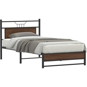 Estructura De Cama Sin Colchón Madera Marrón Roble 100x200 Cm Vidaxl Estructura De Cama Sin Colchón Madera Marrón Roble 100x200 Cm Vidaxl