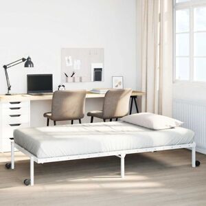 Estructura De Cama Sin Colchón Plegable Blanco Acero 100x190 Cm Vidaxl Estructura De Cama Sin Colchón Plegable Blanco Acero 100x190 Cm Vidaxl