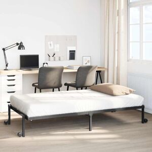Estructura De Cama Sin Colchón Plegable Negro Acero 80x200 Cm Vidaxl Estructura De Cama Sin Colchón Plegable Negro Acero 80x200 Cm Vidaxl