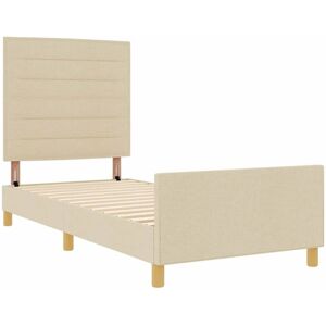 Vidaxl Estructura de Cama Crema 90x190 cm Tela - Base de cama Vidaxl Estructura de Cama Crema 90x190 cm Tela - Base de cama