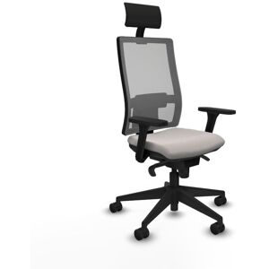 Piqueras Y Crespo - Horna Sincro Malla Gris Similpiel Blanco Brazos 3d Base Piramidal Cabecero Fijo Ruedas 65mm Nailon Piqueras Y Crespo - Horna Sincro Malla Gris Similpiel Blanco Brazos 3d Base Piramidal Cabecero Fijo Ruedas 65mm Nailon