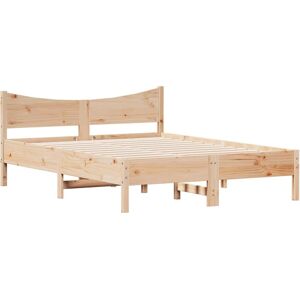 Vidaxl - Estructura De Cama Sin Colchón Madera Maciza De Pino 140x190 Cm Vidaxl - Estructura De Cama Sin Colchón Madera Maciza De Pino 140x190 Cm