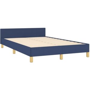 Estructura De Cama Sin Colchón Tela Azul 120x190 Cm Vidaxl Estructura De Cama Sin Colchón Tela Azul 120x190 Cm Vidaxl