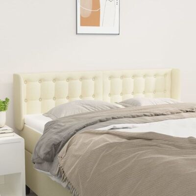 vidaXL Cabecero - 147x16x78/88 cm - Crema - Cabecero con Paneles Laterales vidaXL Cabecero - 147x16x78/88 cm - Crema - Cabecero con Paneles Laterales