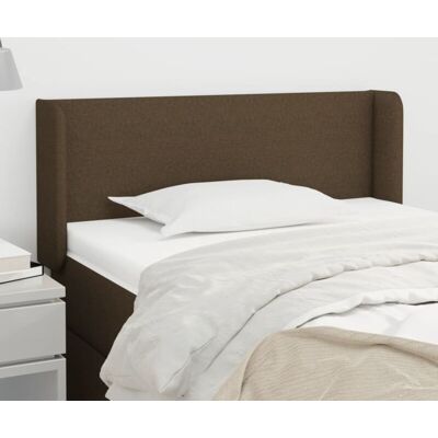 vidaXL Cabecero con orejas marrón oscuro 83x16x78/88 cm Tela vidaXL Cabecero con orejas marrón oscuro 83x16x78/88 cm Tela