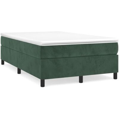 vidaXL Cama box spring con terciopelo verde oscuro 120x190cm - Colchón y estructura vidaXL Cama box spring con terciopelo verde oscuro 120x190cm - Colchón y estructura