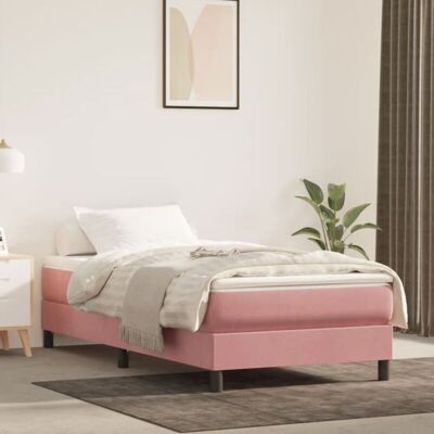 vidaXL Cama individual rosa de terciopelo 80x200 cm vidaXL Cama individual rosa de terciopelo 80x200 cm