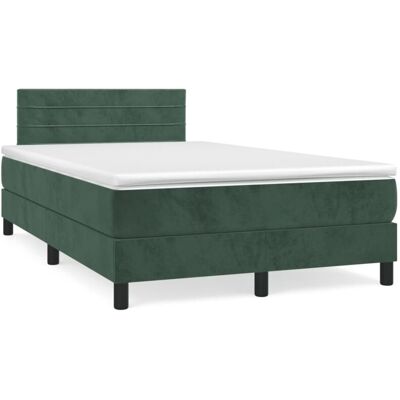 Cama box spring verde oscuro terciopelo - Cama box spring Cama box spring verde oscuro terciopelo - Cama box spring
