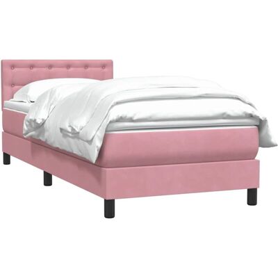 Cama de muelles ensacados y terciopelo rosa - Cama Cama de muelles ensacados y terciopelo rosa - Cama