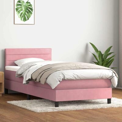 vidaXL Cama con Colchón de Muelles Ensacados - Rosa - Cama box spring con colchón vidaXL Cama con Colchón de Muelles Ensacados - Rosa - Cama box spring con colchón