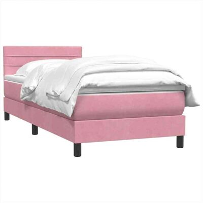vidaXL Cama de Terciopelo Rosa 90x220cm con Colchón y Cabecero vidaXL Cama de Terciopelo Rosa 90x220cm con Colchón y Cabecero