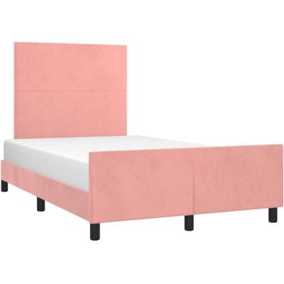 Estructura de cama y cabecero de terciopelo - Rosa - 120x200 cm - vidaXL Estructura de cama y cabecero de terciopelo - Rosa - 120x200 cm - vidaXL