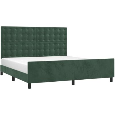 Estructura de cama de terciopelo verde oscuro VidaXL con cabecero ajustable - Tipo de cama Estructura de cama de terciopelo verde oscuro VidaXL con cabecero ajustable - Tipo de cama