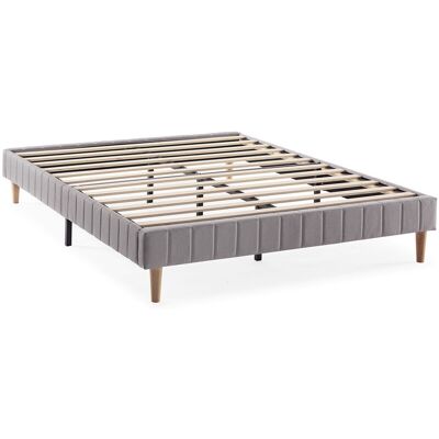 Vs Venta-stock - Base Tapizada Eris 140x190 Cm Color Gris Claro Vs Venta-stock - Base Tapizada Eris 140x190 Cm Color Gris Claro
