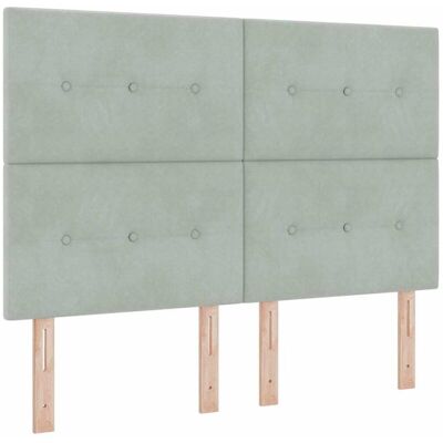 Cabecero de Terciopelo Claro Gris 72cm Vidaxl - Cabecero Cabecero de Terciopelo Claro Gris 72cm Vidaxl - Cabecero